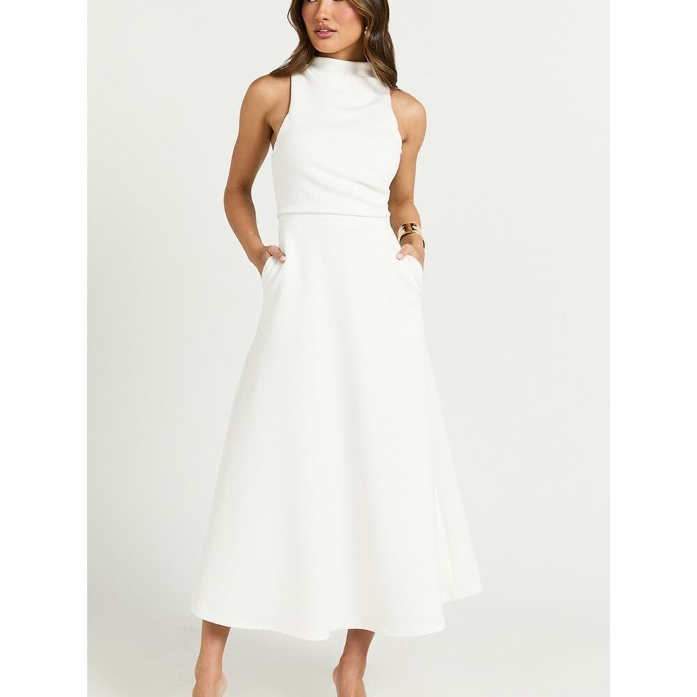 NWT REVOLVE Australia SHOWPO Macy midi dress white US 14 - Picture 2 of 9